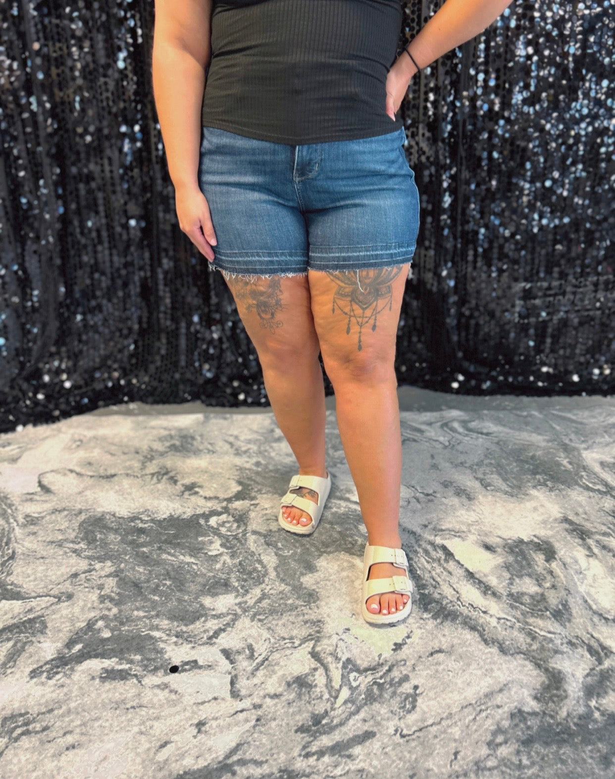 Judy Blue High Waist Tummy Control Destroy Hem Shorts