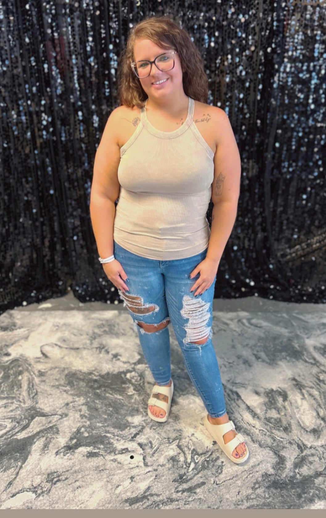 Acid Washed Ribbed Cami