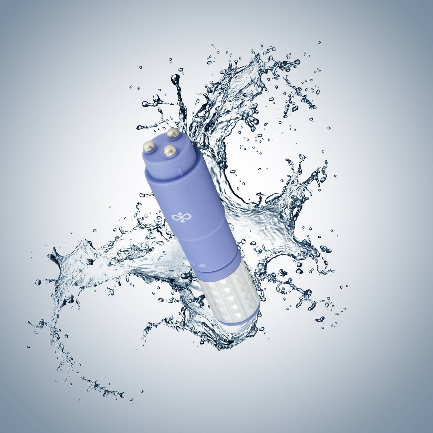 Rose Revitalize - 4" Silicone Mini Vibrator - 3 Attachments: Periwinkle