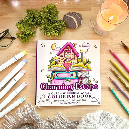Charming Escape Coloring Book For Adults, Teens, + Kids: No Cello Sleeves