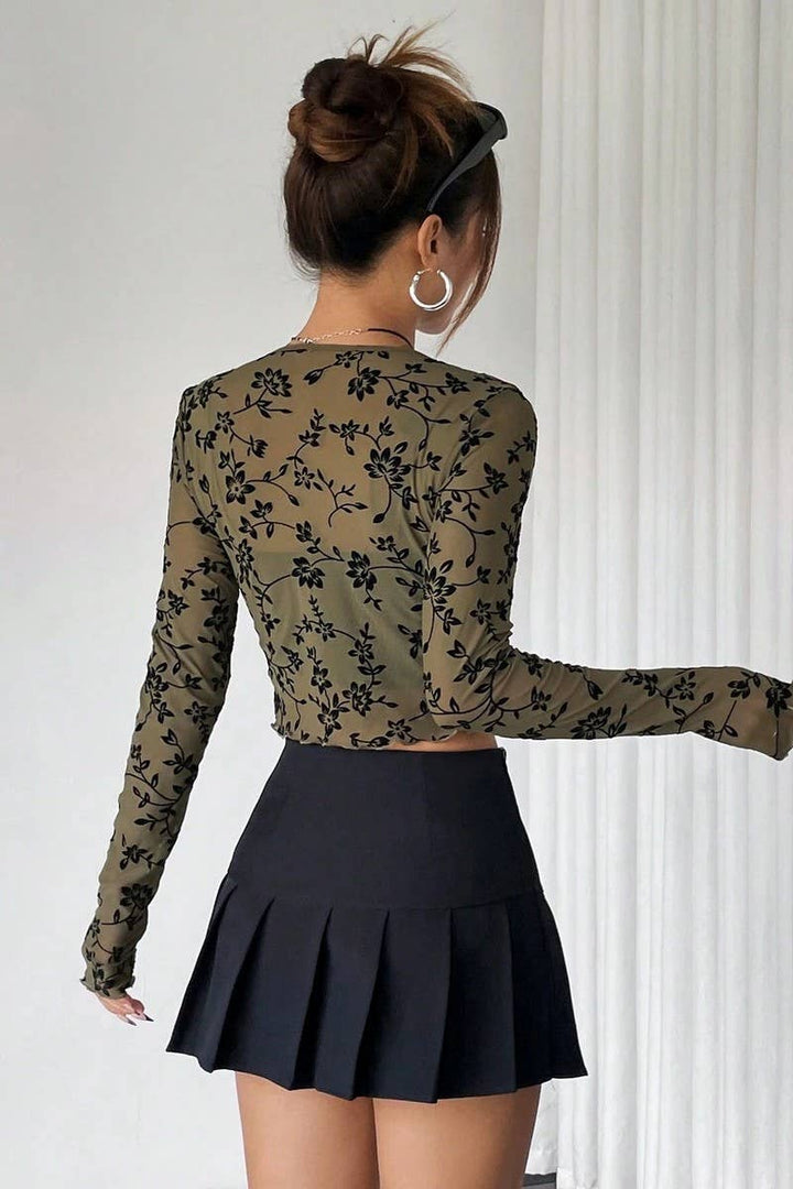 Sheer Crop Tie Longsleeve