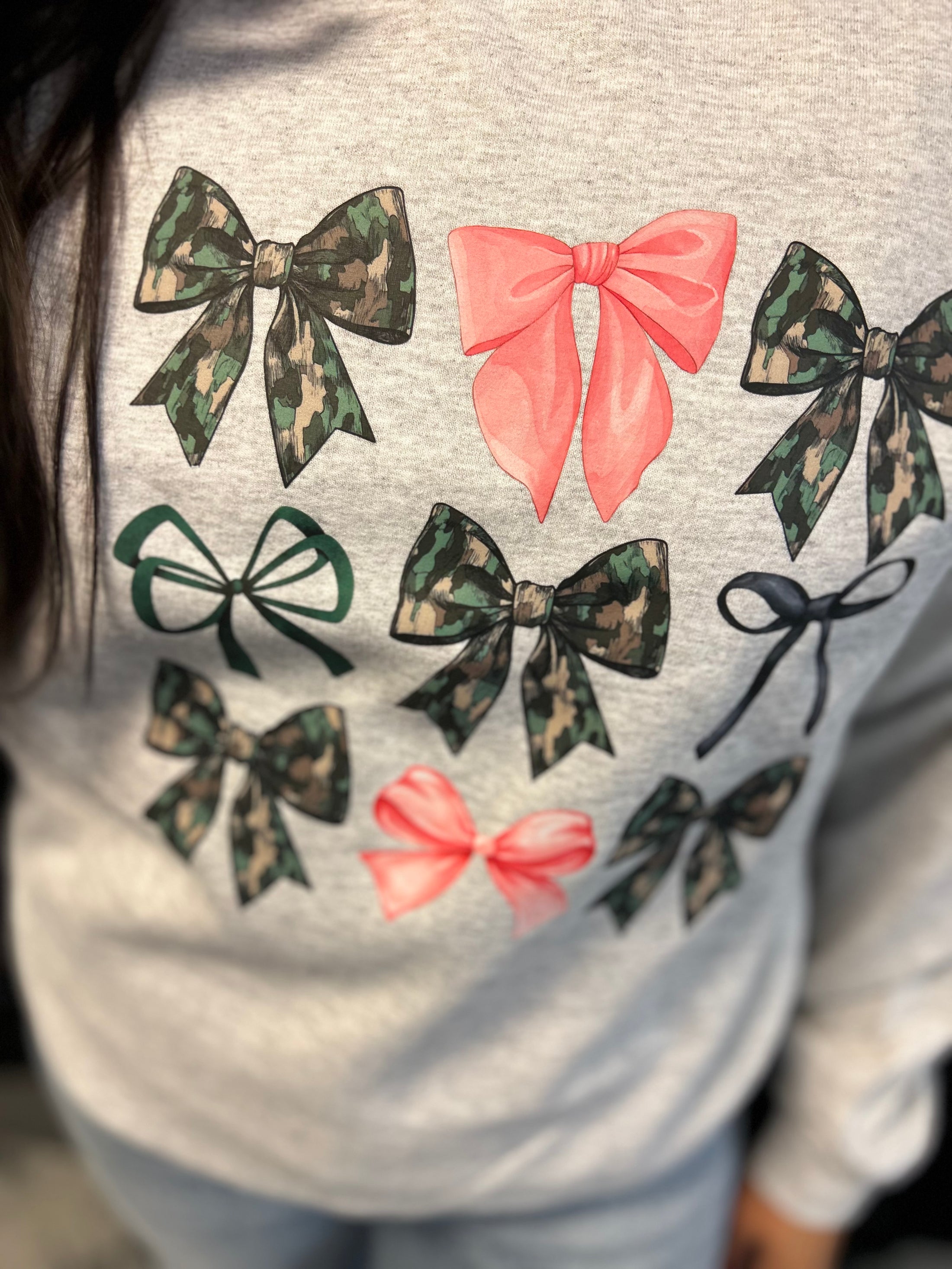 Camo Pink Bow Sweatshirt