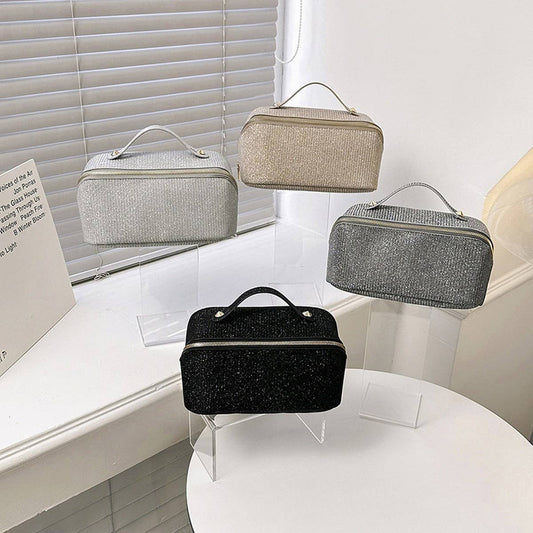 Black Glitter Cosmetic Bag