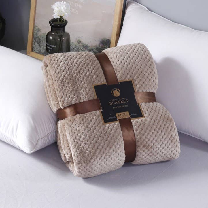 Camel Herringbone Throw