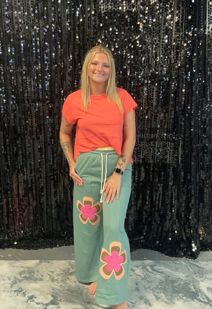 Patchwork Wide Leg Pants