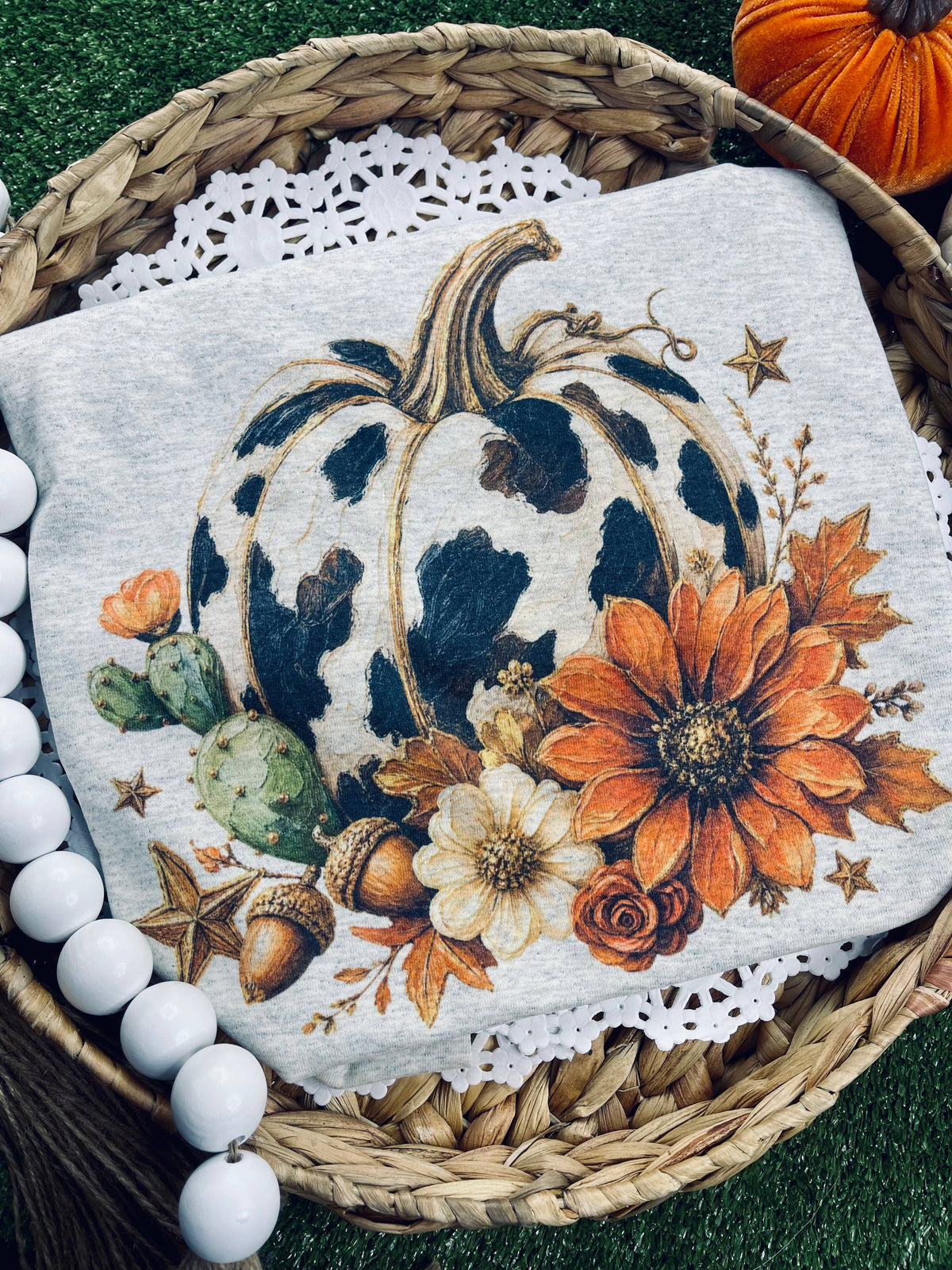 Cow Print Pumpkin Tee