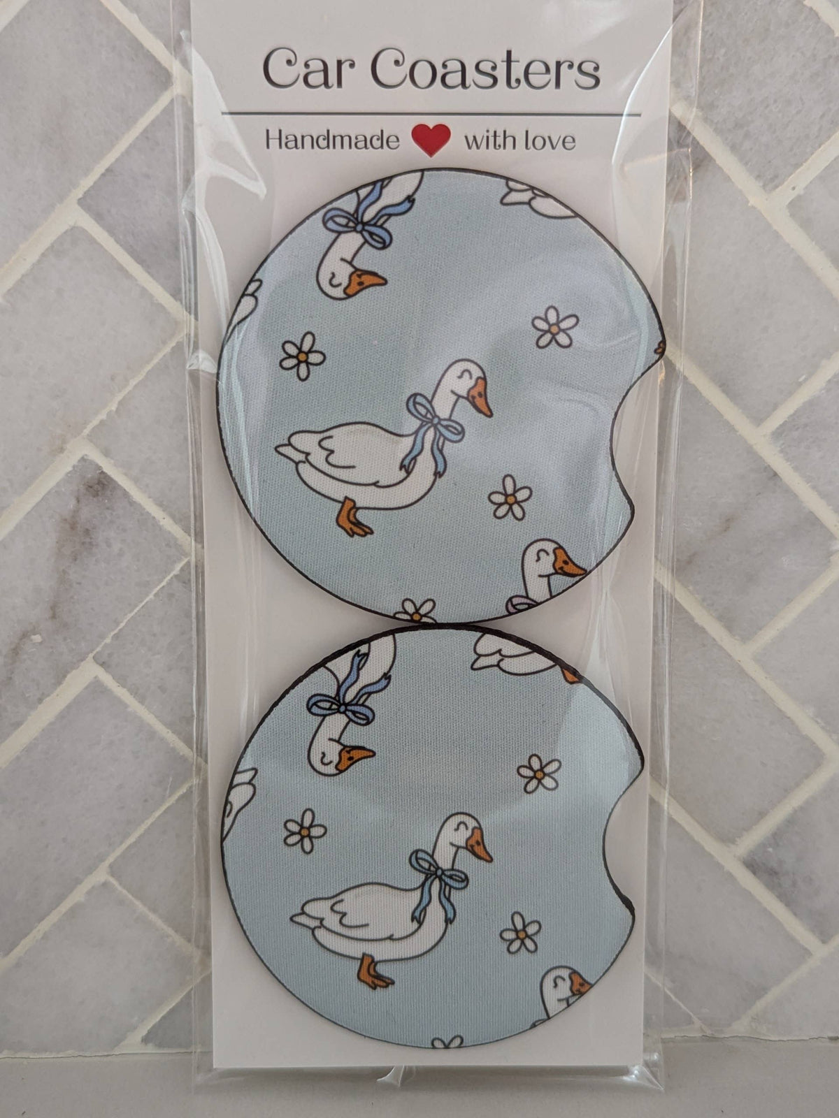 Silly Goose Car Coasters: Summer goose