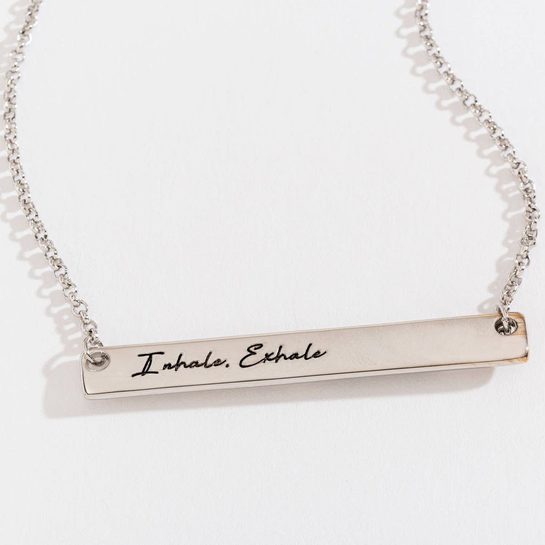 Breathe Inspirational Bar Necklace