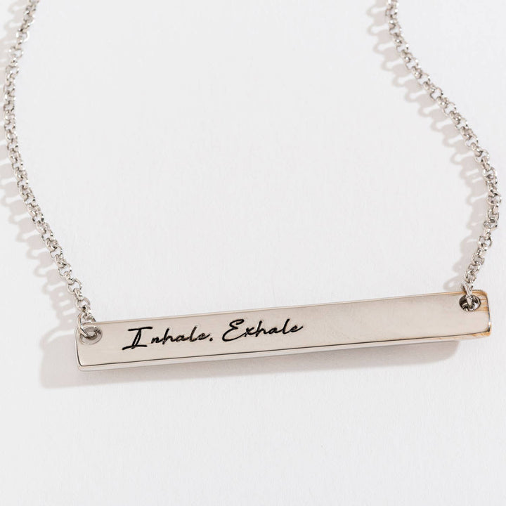 Breathe Inspirational Bar Necklace
