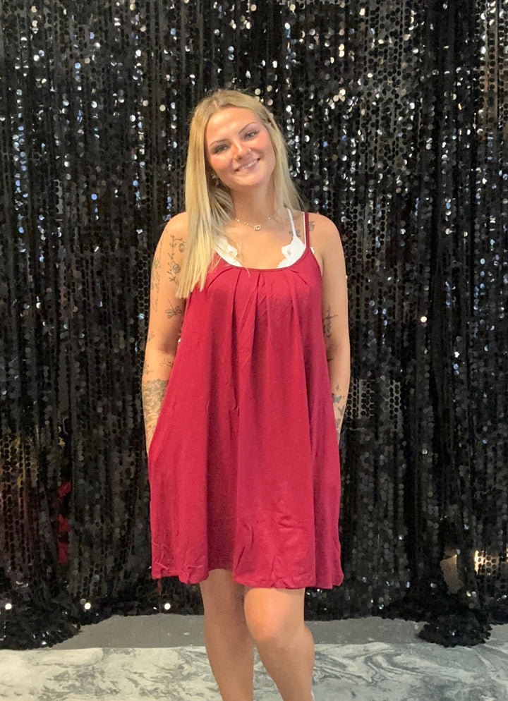 Pleated Tank Dress