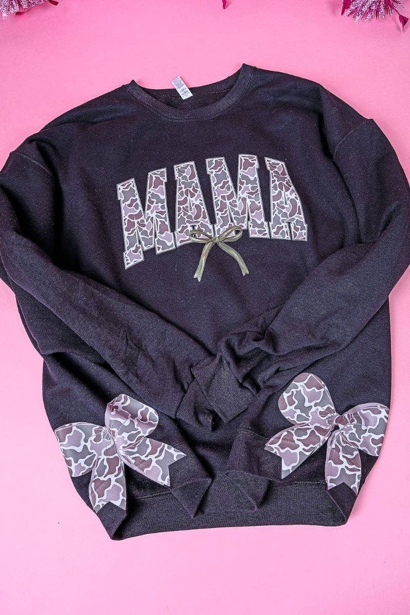 Side Bows Old Camo Mama Sweatshirt