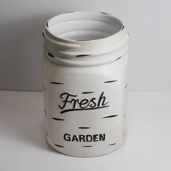 White Mason Jar Planter