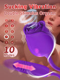 Load image into Gallery viewer, Rose Vibrator with Thrusting Bullet
