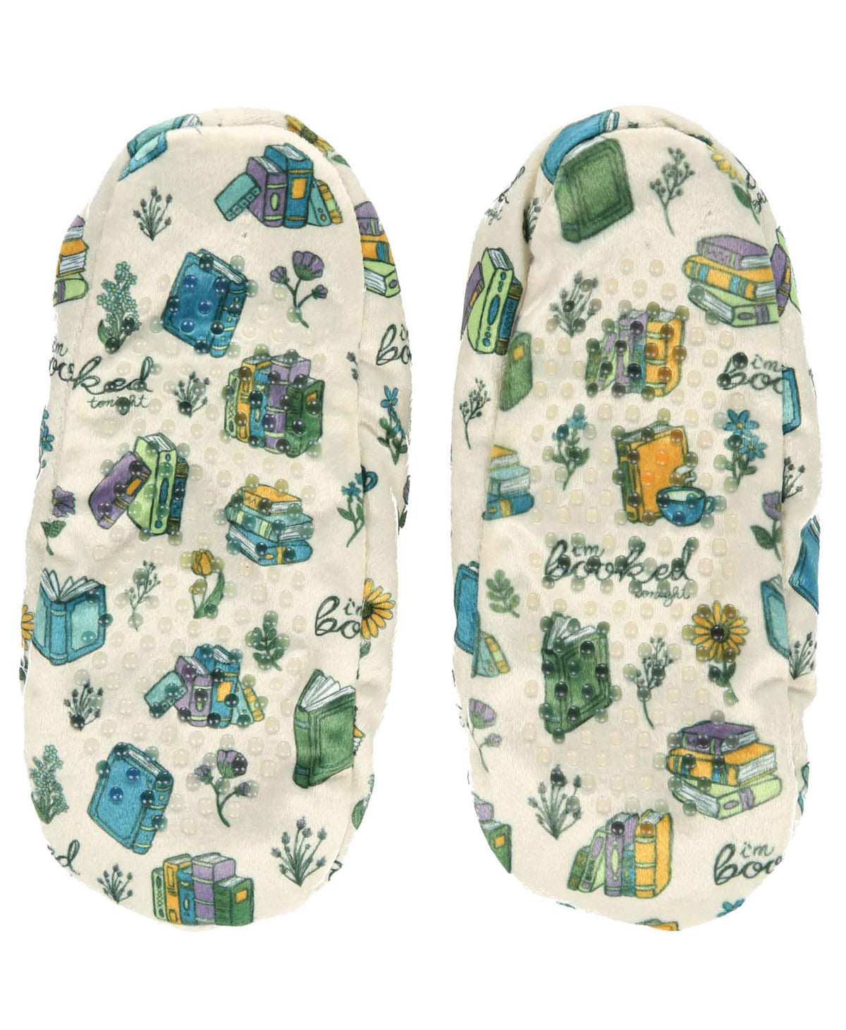Plush Slipper Socks, Soft Slippers, Non-skid - Books: S/M