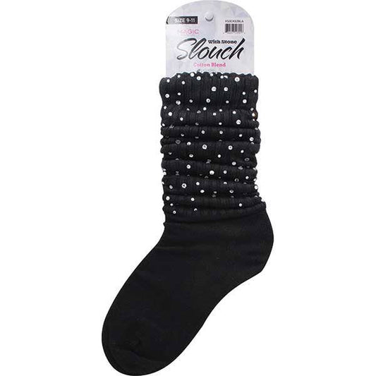 Ladies Slouch Socks with Stones