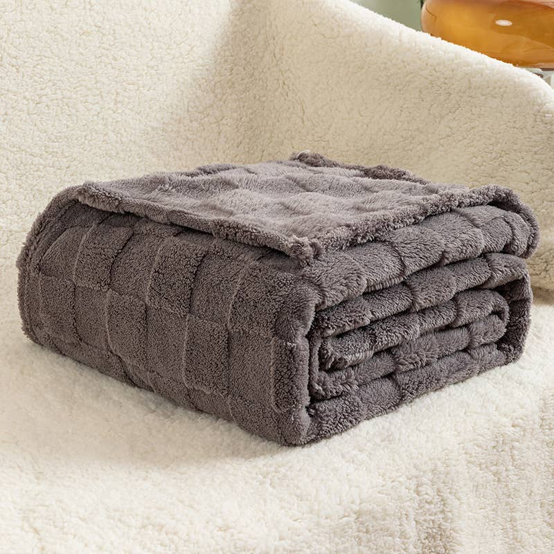 Dark Grey Checkerboard XL Throw