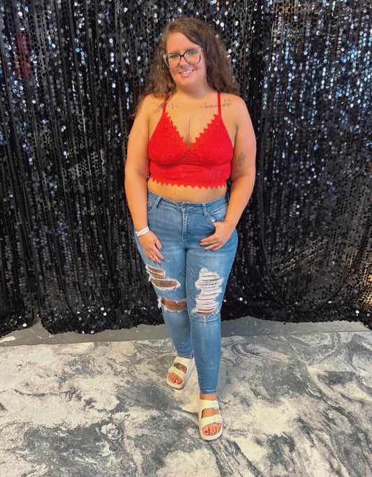 Lacy V Neck Bralette