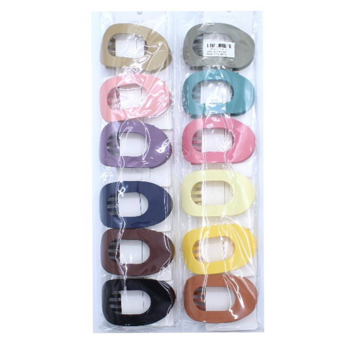 Oval Shape Flat Hair Clawclip