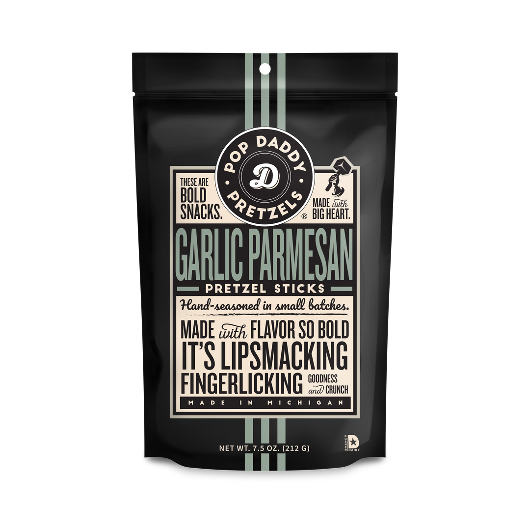 Pop Daddy – Garlic Parmesan Seasoned Pretzels 7.5oz