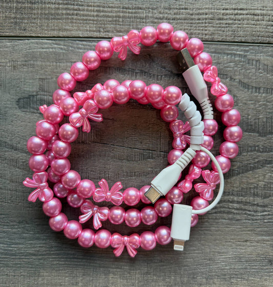 Beaded Phone Charger with Lightning & USB-C Cable