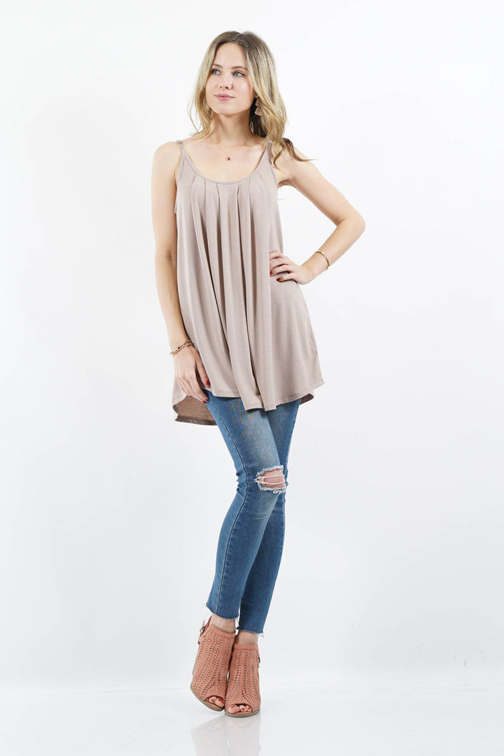 Pleated cami - adjustable straps