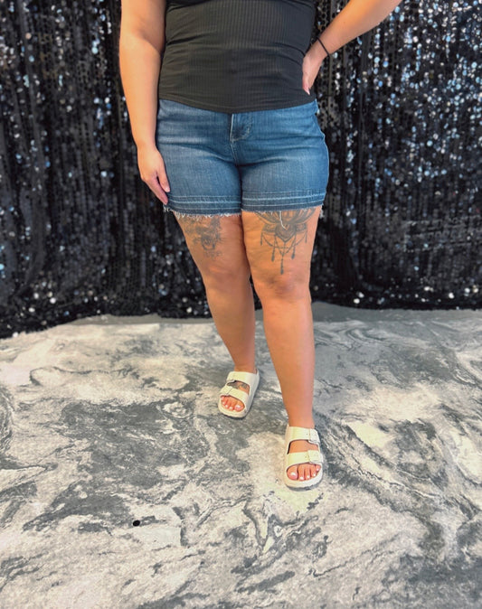 Judy Blue High Waist Tummy Control Destroy Hem Shorts