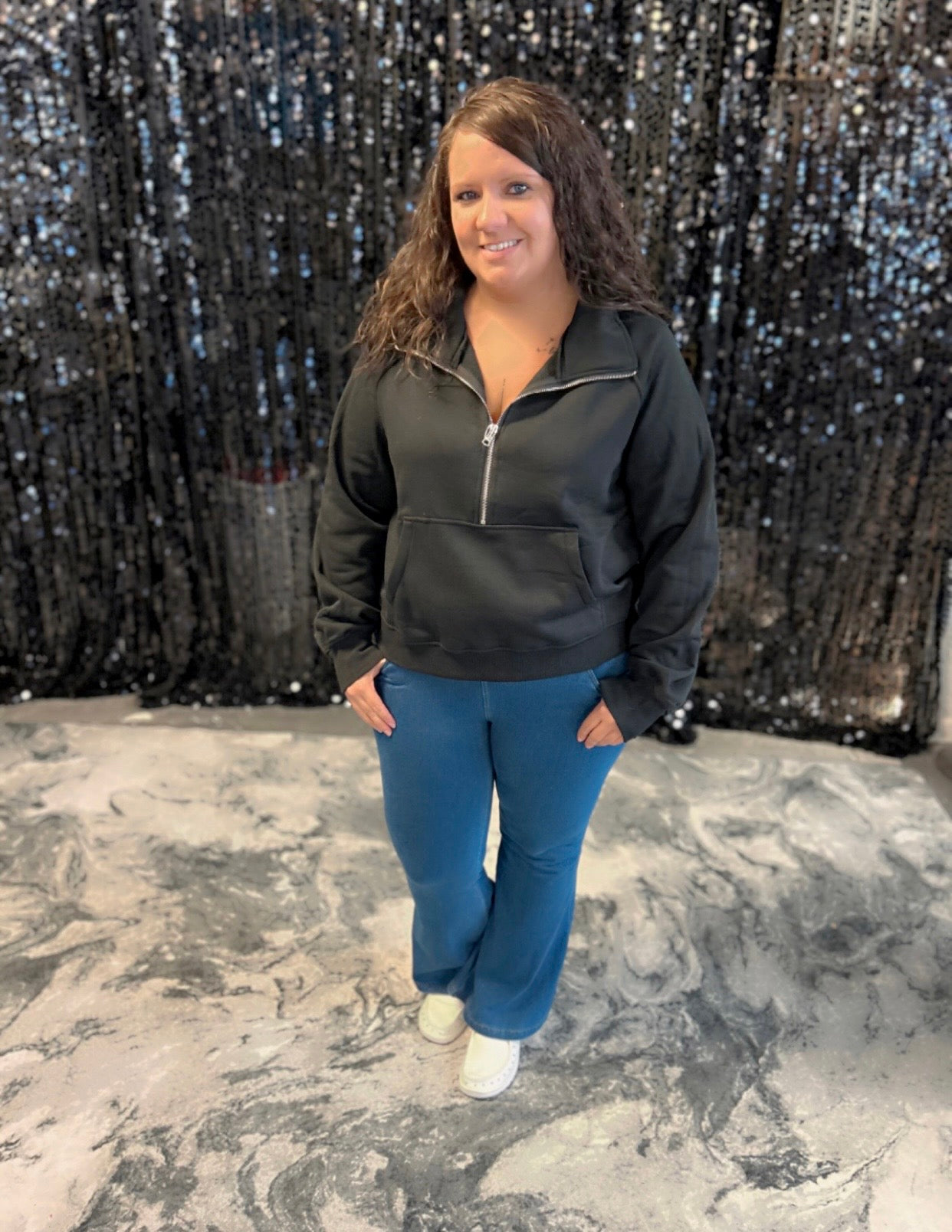 Athleisure half zip fleece jacket