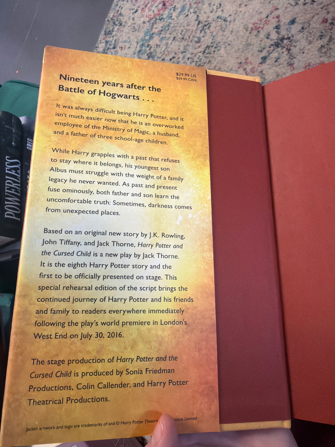 Harry Potter and the cursed child by jk Rowling