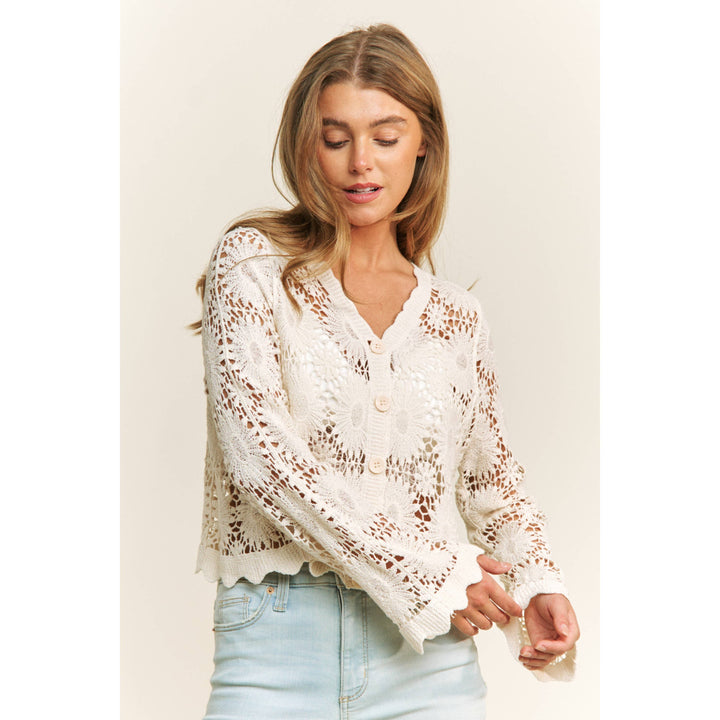 Scallop Lace Button Down