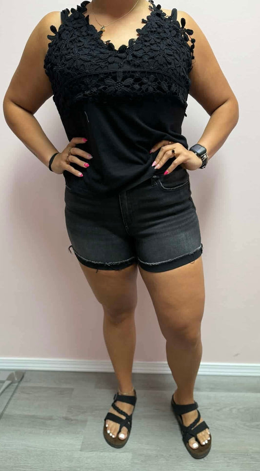 Black Denim Short