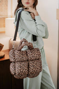 Load image into Gallery viewer, Brown Leopard Print Puffer Tote
