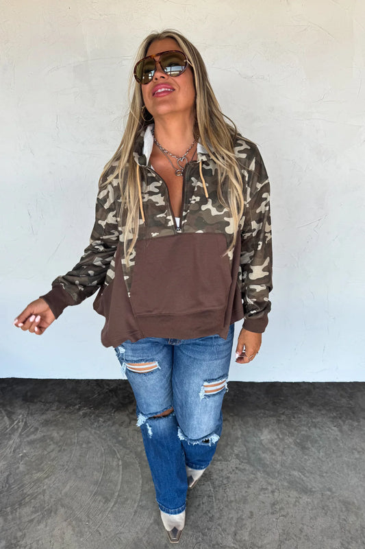 Blakeley The Hunter Half Zip Camo Pull Over