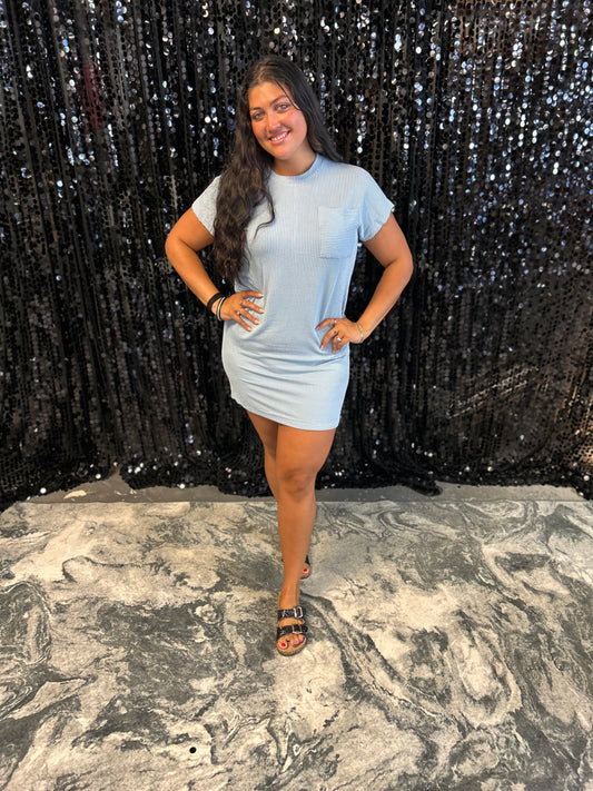 Striped Short Sleeved Pocket Dress