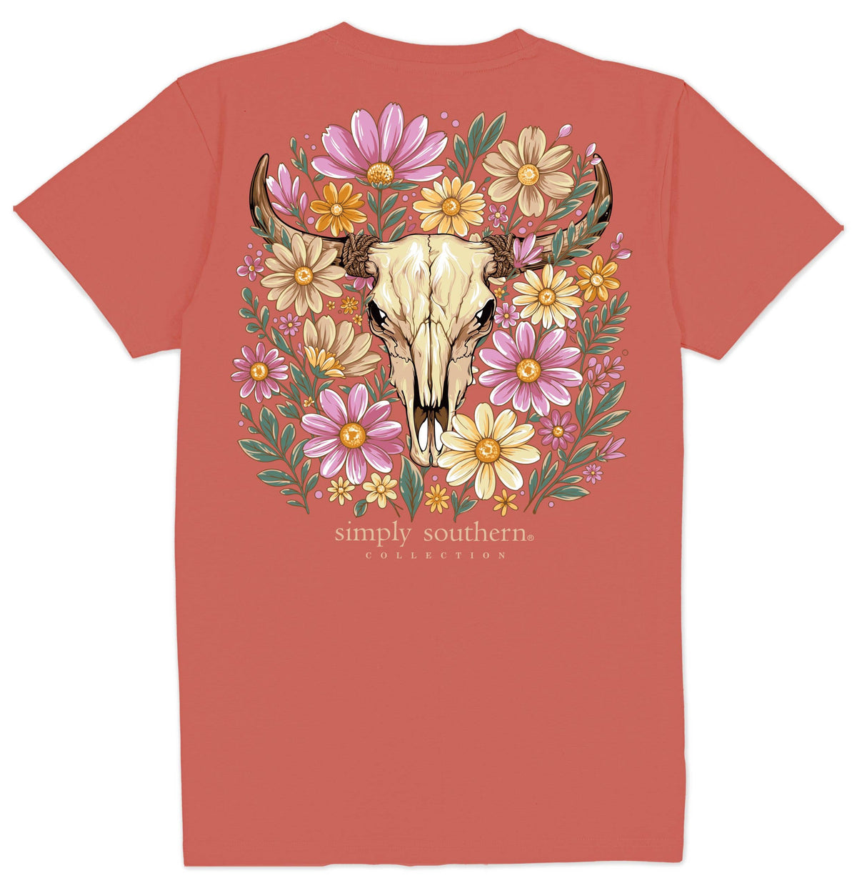 SS Floral Bull Skull Tee