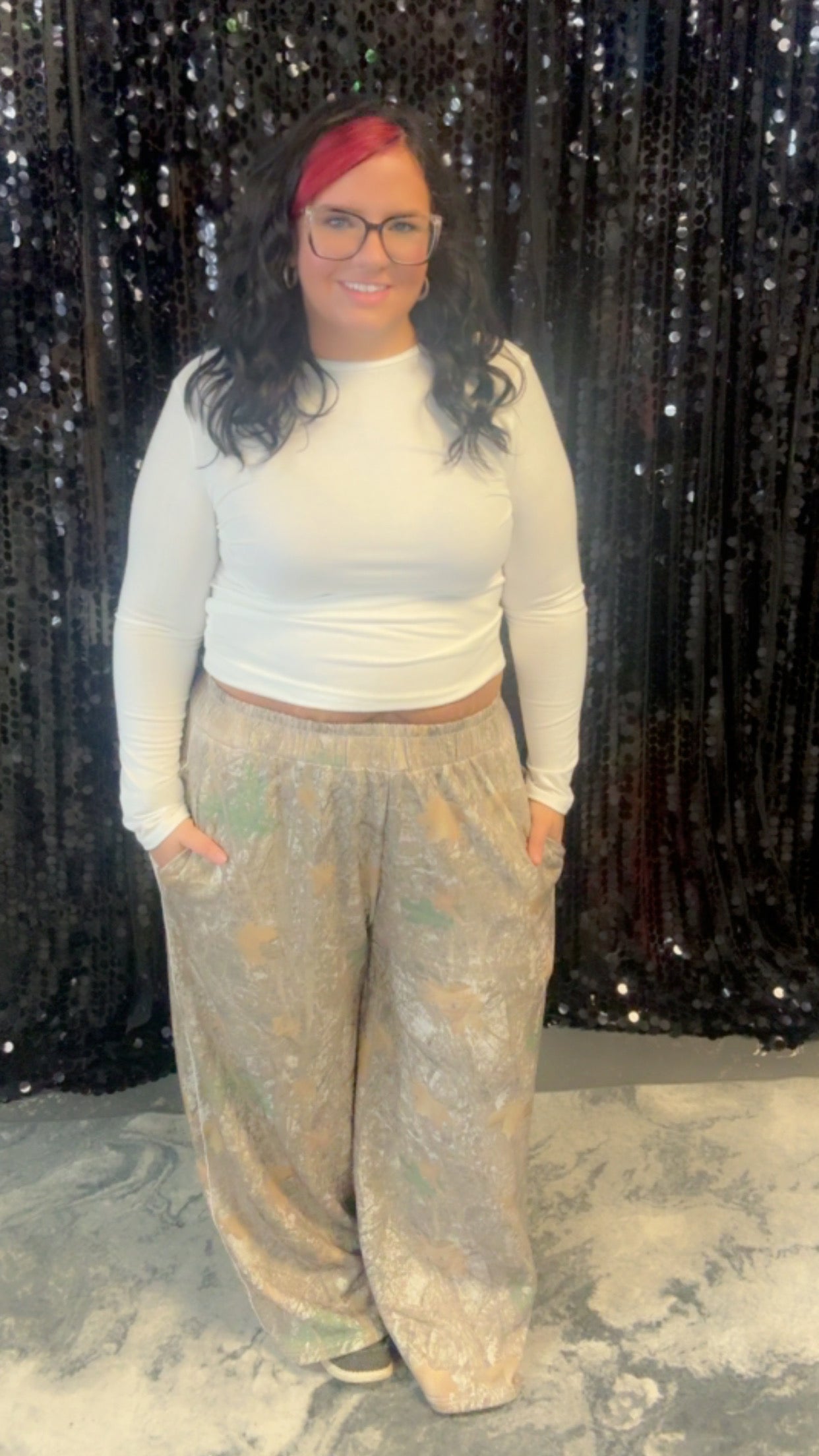 Blakeley Drift Away Wide Leg Camo Joggers