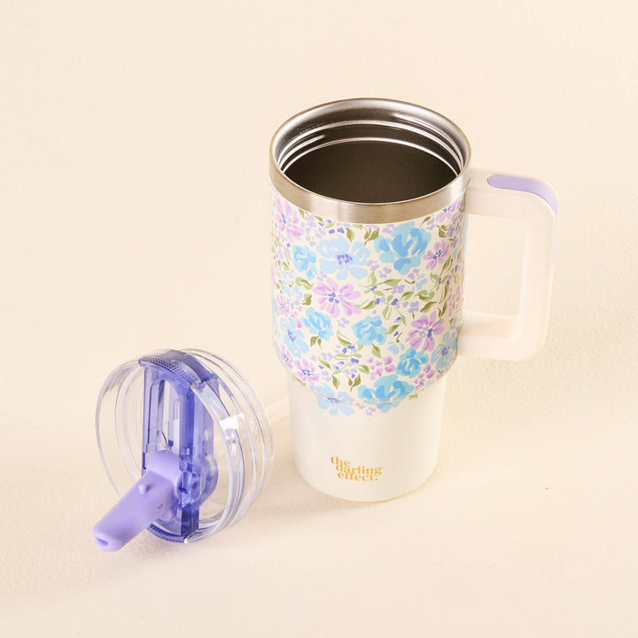 20 oz Flip Straw Tumbler-Secret Garden Blue