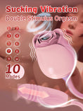 Load image into Gallery viewer, Rose Vibrator with Thrusting Bullet
