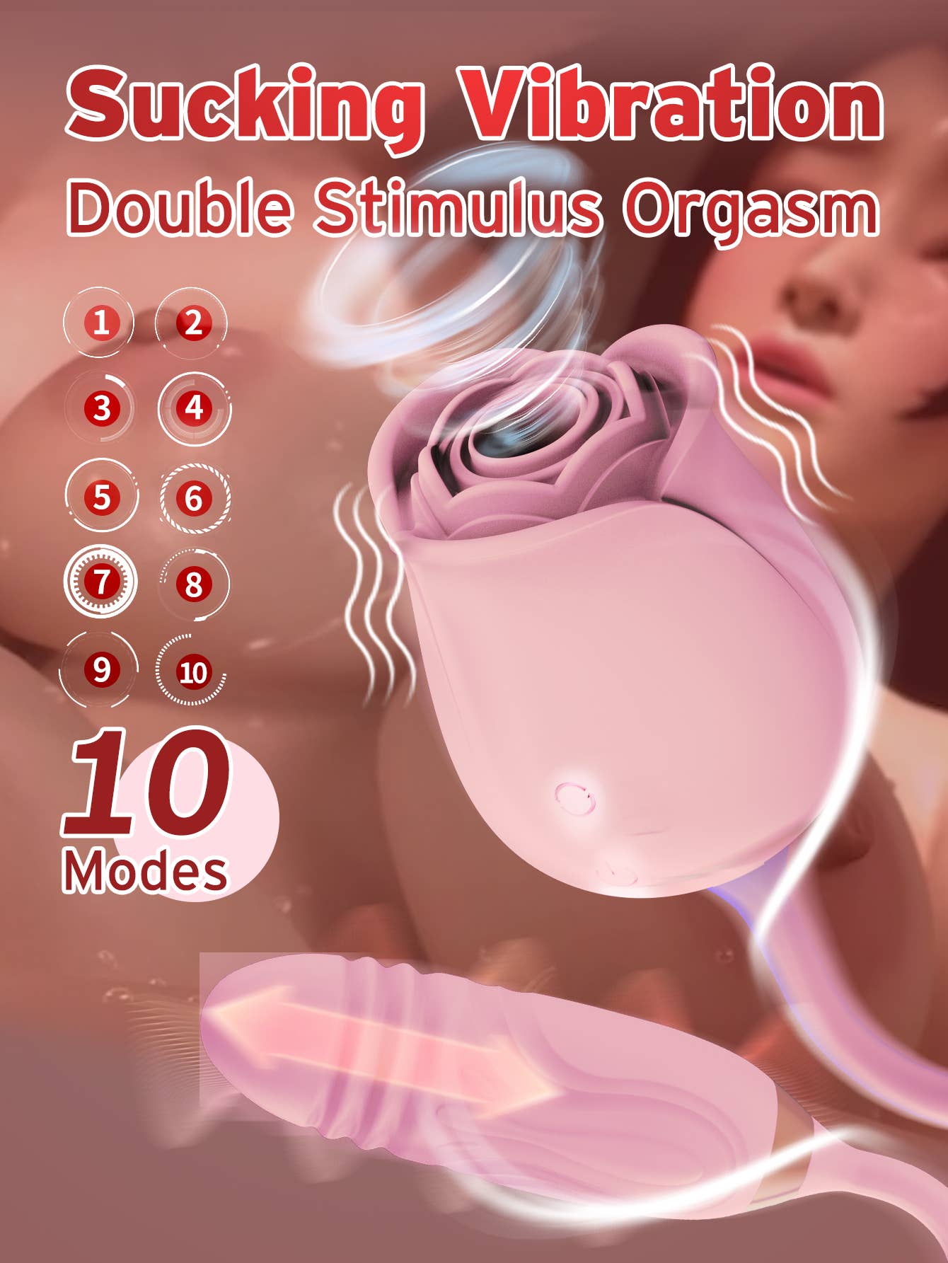 Rose Vibrator with Thrusting Bullet