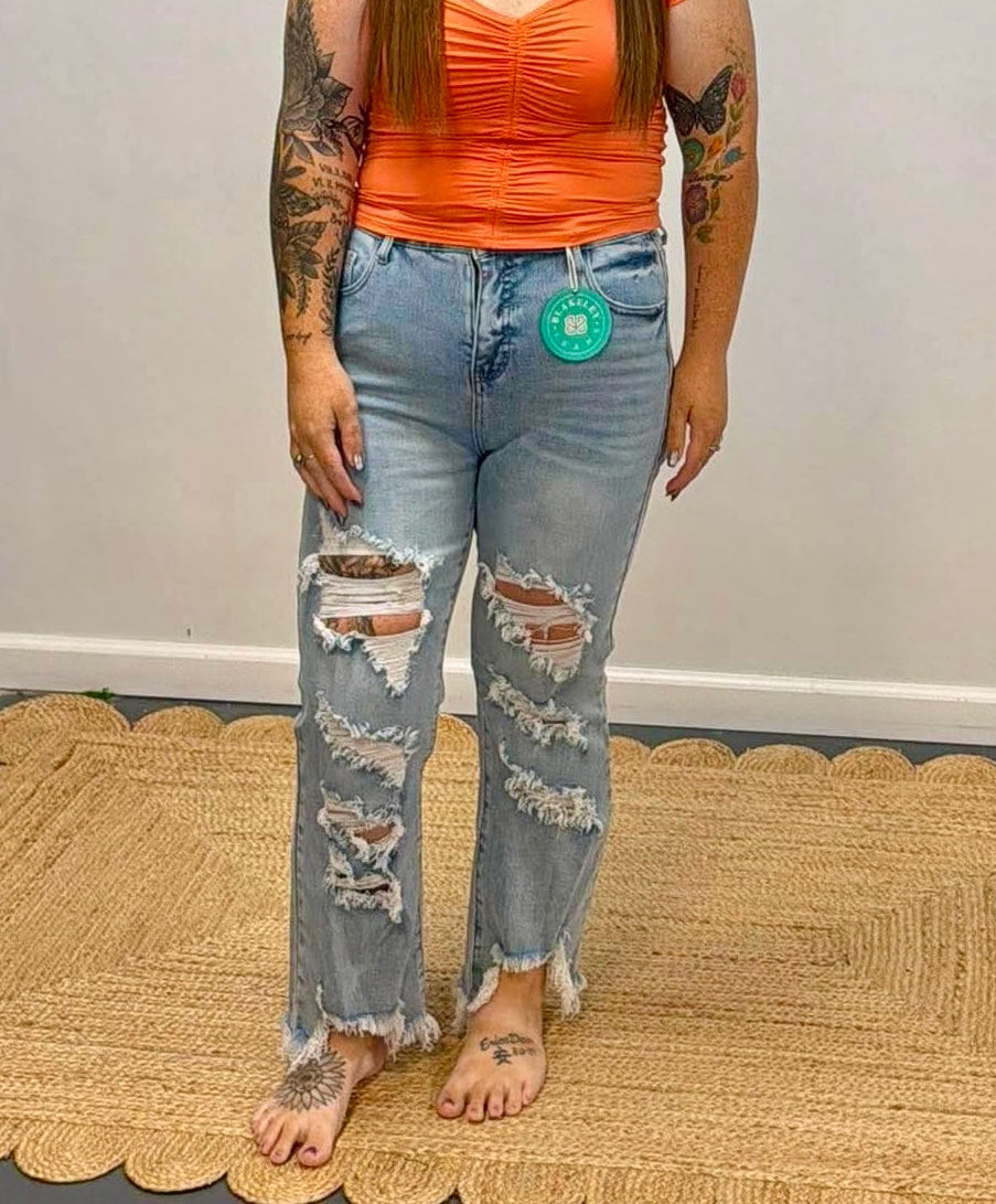Blakely Distressed Crop Jeans