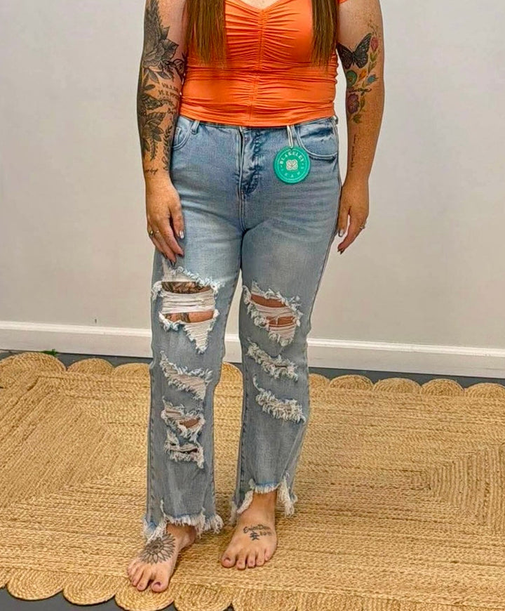 Blakely Distressed Crop Jeans