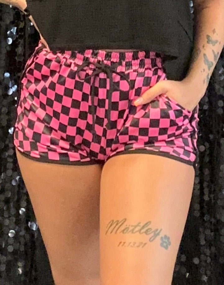 Pink Check Shorts