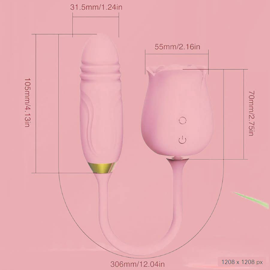 Rose Vibrator with Thrusting Bullet