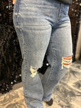 Load image into Gallery viewer, Kancan Cosmo High Rise 90's Criss Cross Straight Jeans
