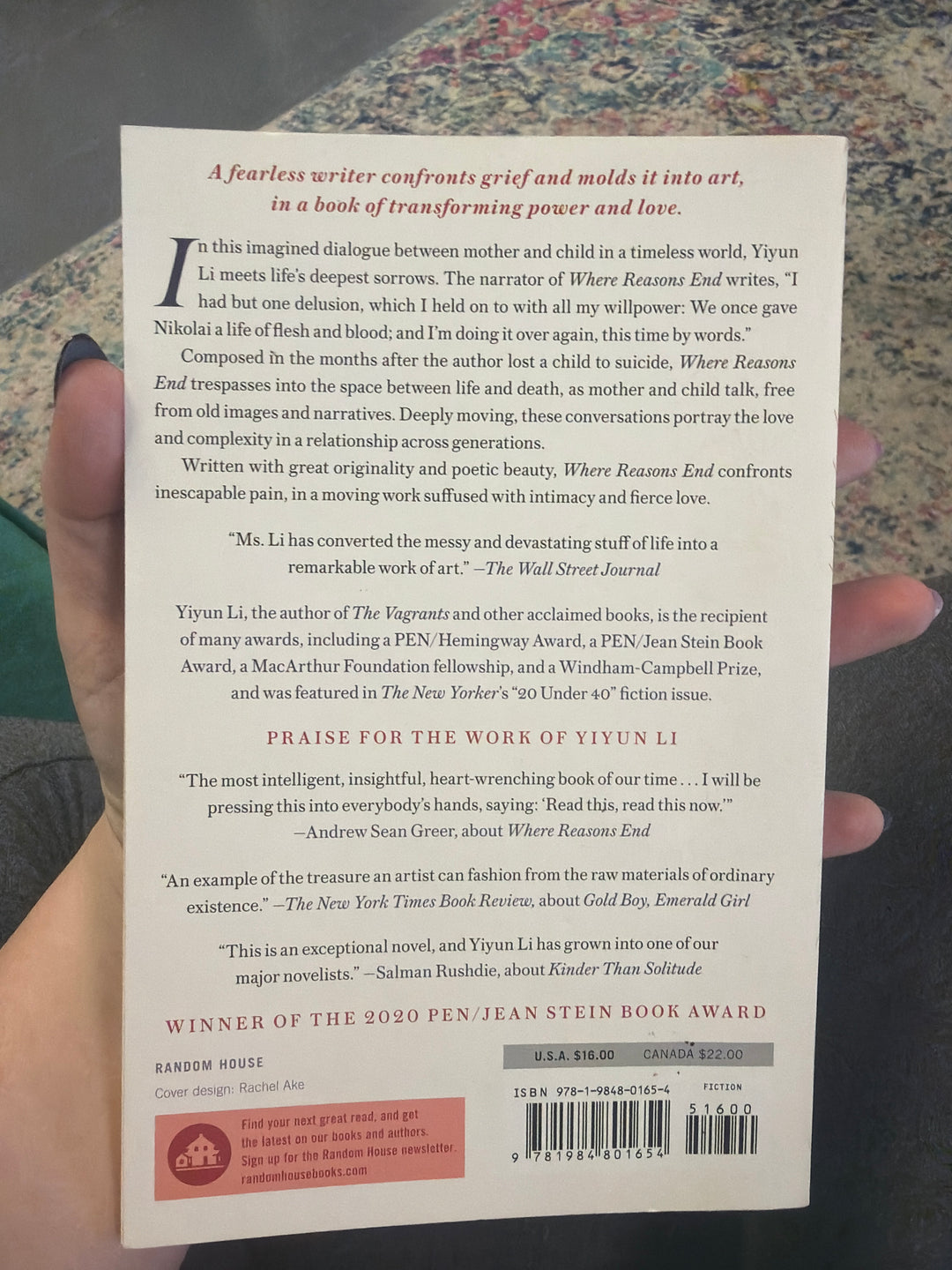 Where reasons end by yiyun li