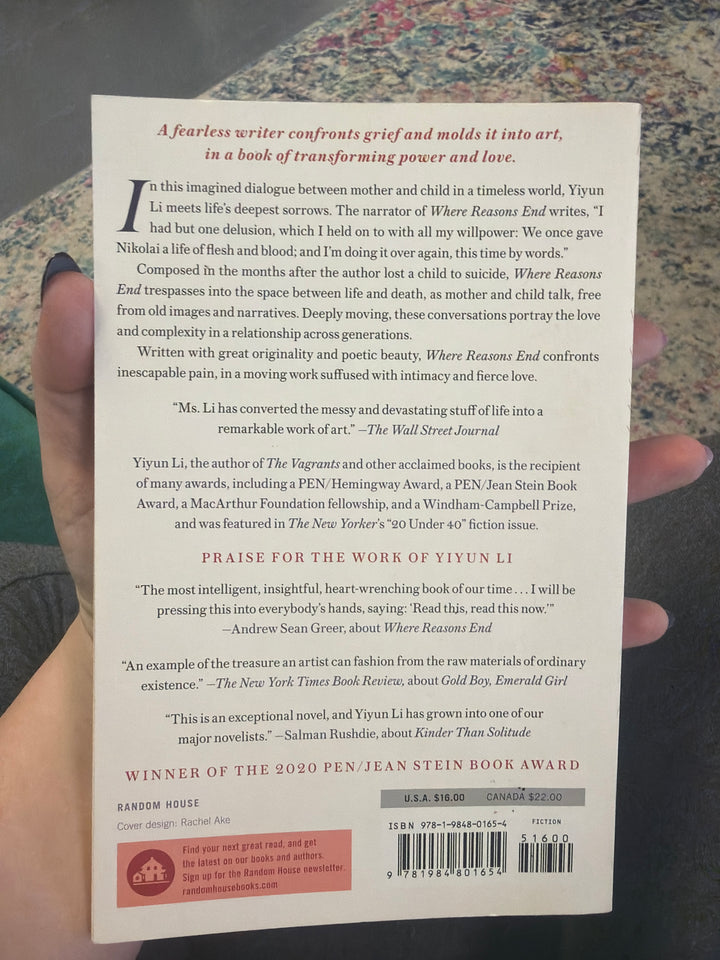 Where reasons end by yiyun li