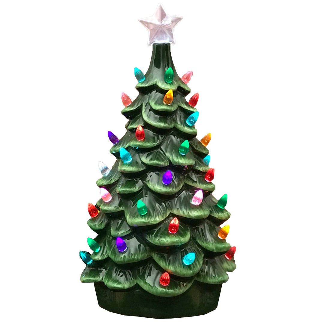 14" Green Ceramic Tree