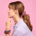 Load image into Gallery viewer, Lisa Frank x Kitsch Ruched Satin Scrunchies in Rainbow Leopard
