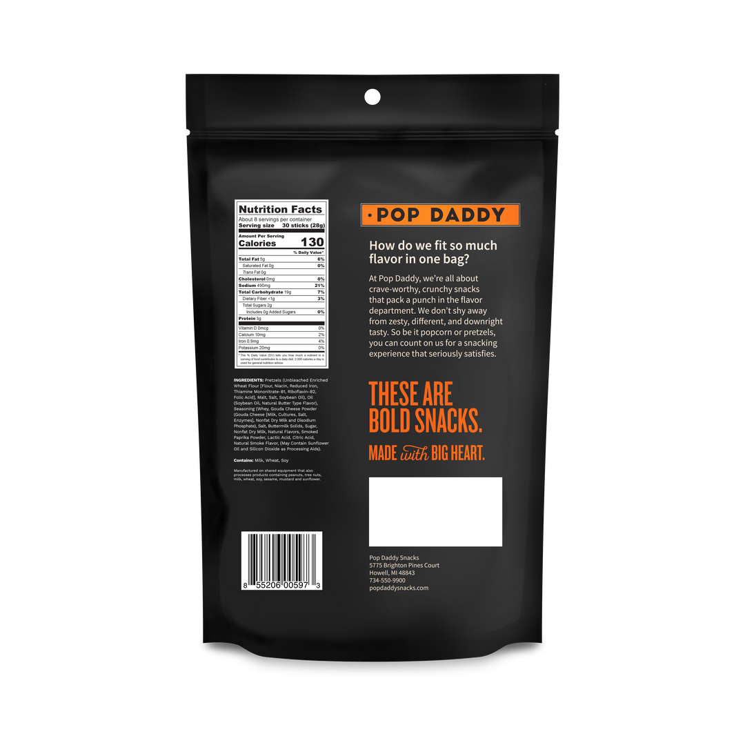 Pop Daddy – Smoked Gouda Seasoned Pretzels 7.5oz