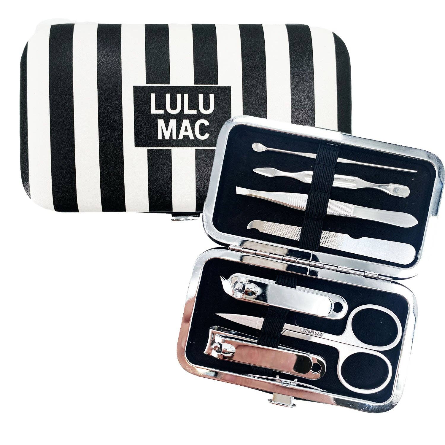 Black Stripe Darby Manicure Set