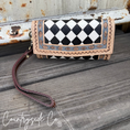 Load image into Gallery viewer, Zadie Checkered Tooled Leather Wallet
